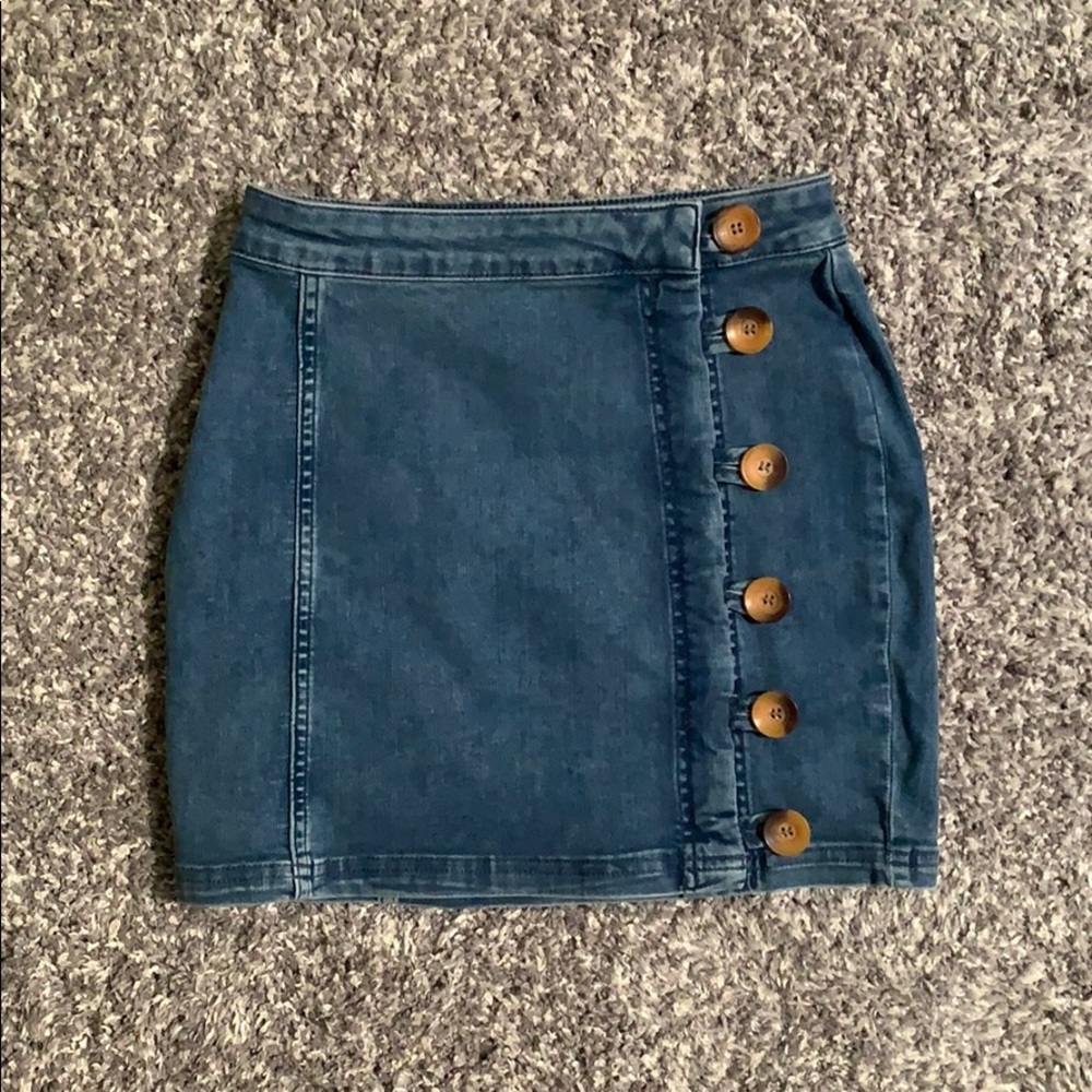 FREE PEOPLE DENIM MINI SKIRT